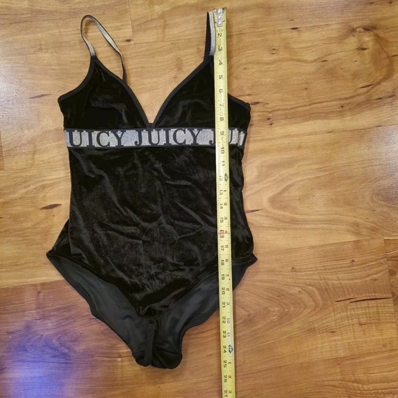 Juicy Couture One Piece Bodysuit Outfit Velvet Y2K Black gold Womens M - Picture 3 of 5